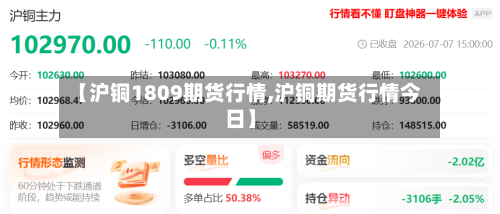 【沪铜1809期货行情,沪铜期货行情今日】