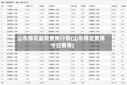 山东棉花最新费用行情(山东棉花费用今日费用)-第2张图片